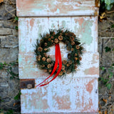 Preserved pine and mixed cone wreath medium