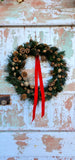 Preserved pine and mixed cone wreath large