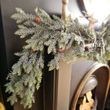 Frosted fir and pincones garland