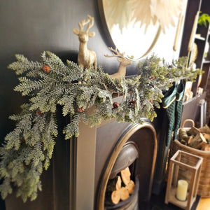 Frosted fir and pincones garland