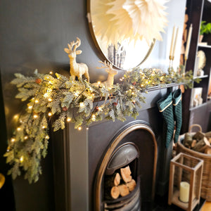 Frosted fir and pincones garland